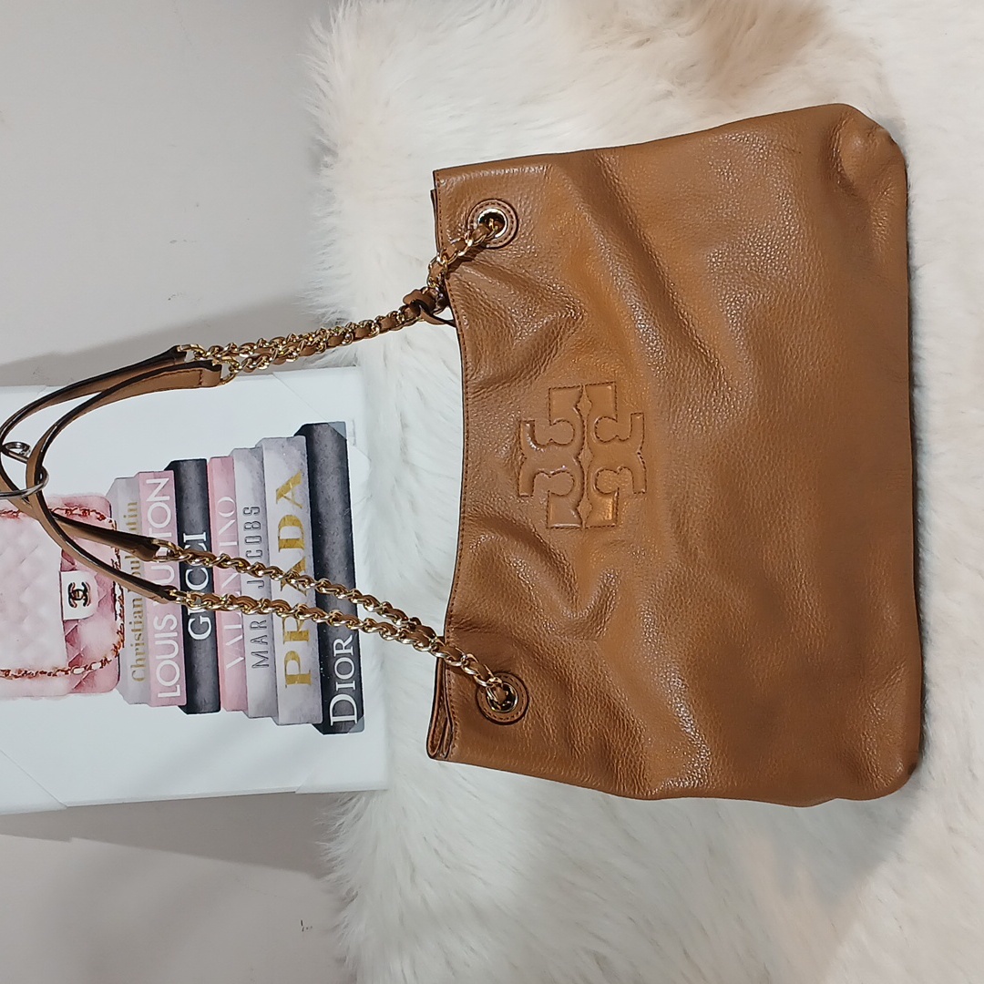 Tory Burch Slouchy Tan Leather Shoulder Bag